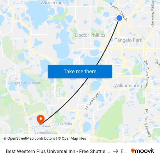 Best Western Plus Universal Inn - Free Shuttle to Universal Studios!, Orlando to Epcot map