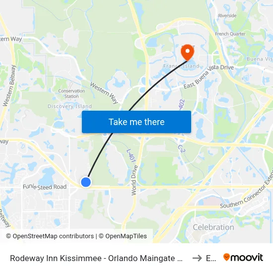 Rodeway Inn Kissimmee - Orlando Maingate West - Free Theme Park Shuttle to Epcot map