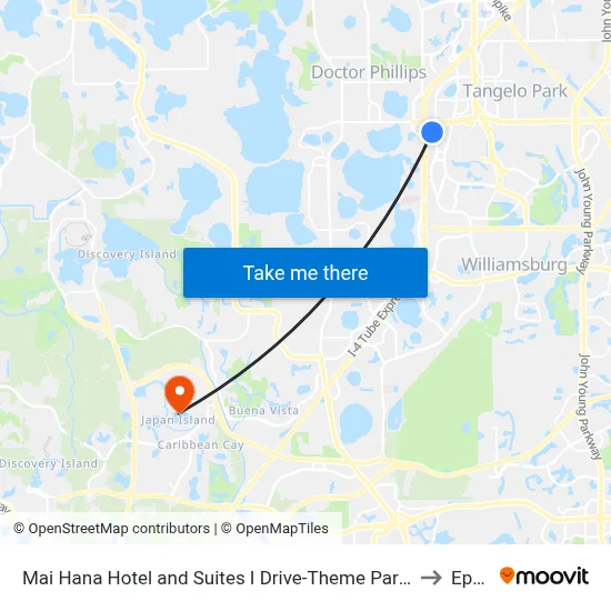 Mai Hana Hotel and Suites I Drive-Theme Parks, Orlando to Epcot map