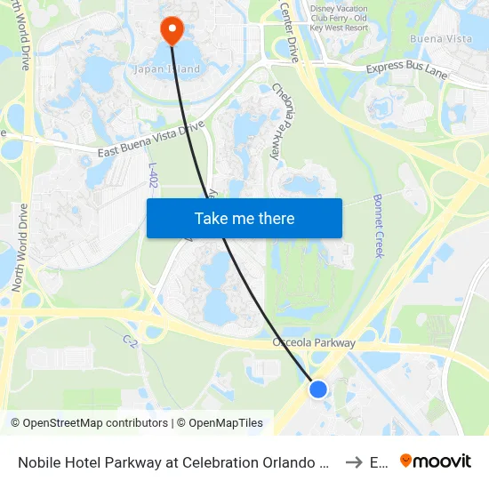 Nobile Hotel Parkway at Celebration Orlando Very Close to Disney Theme Parks to Epcot map