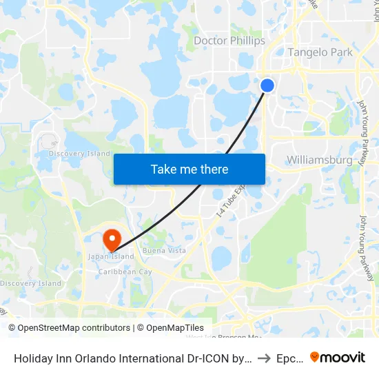Holiday Inn Orlando International Dr-ICON by IHG to Epcot map