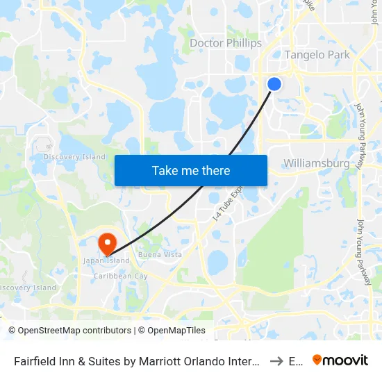 Fairfield Inn & Suites by Marriott Orlando International Drive/Convention Center to Epcot map