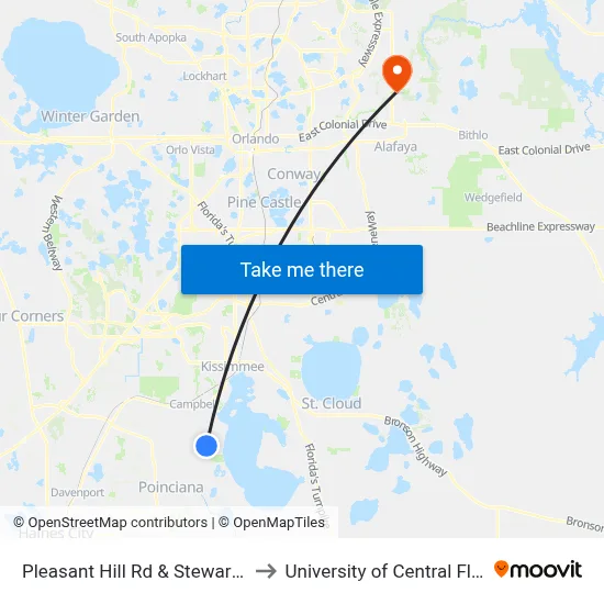 Pleasant Hill Rd & Stewart Blvd to University of Central Florida map