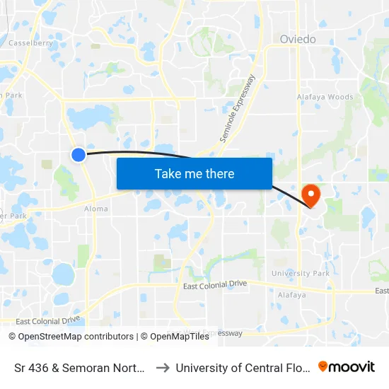 Sr 436 & Semoran North Cir to University of Central Florida map