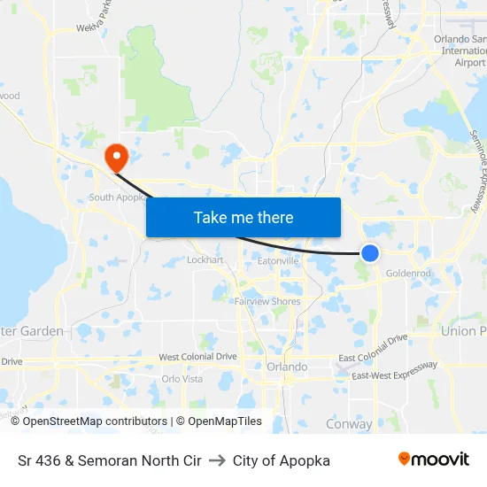 Sr 436 & Semoran North Cir to City of Apopka map