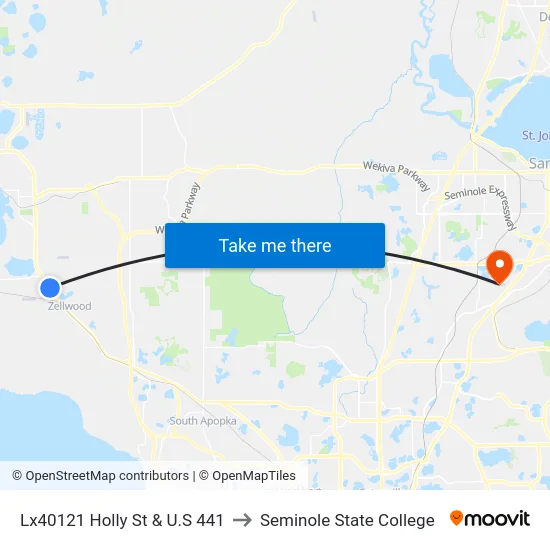 Lx40121 Holly St & U.S 441 to Seminole State College map