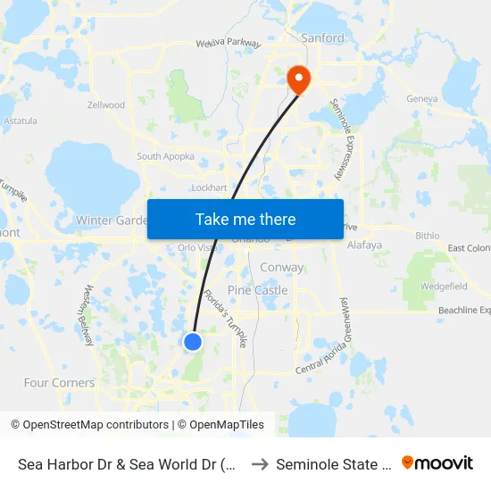 Sea Harbor Dr & Sea World Dr (Renaissance) to Seminole State College map