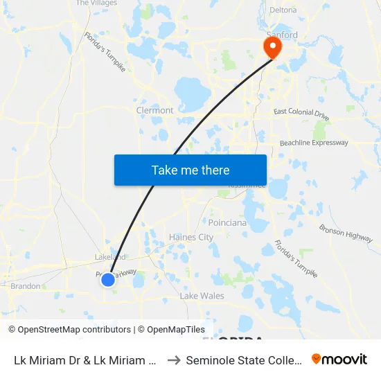 Lk Miriam Dr & Lk Miriam Cir to Seminole State College map