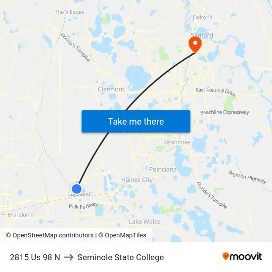 2815 Us 98 N to Seminole State College map