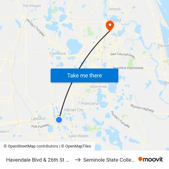 Havendale Blvd & 26th St NW to Seminole State College map