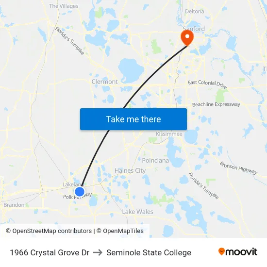 1966 Crystal Grove Dr to Seminole State College map