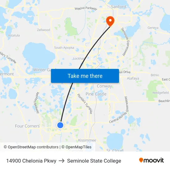 14900 Chelonia Pkwy to Seminole State College map