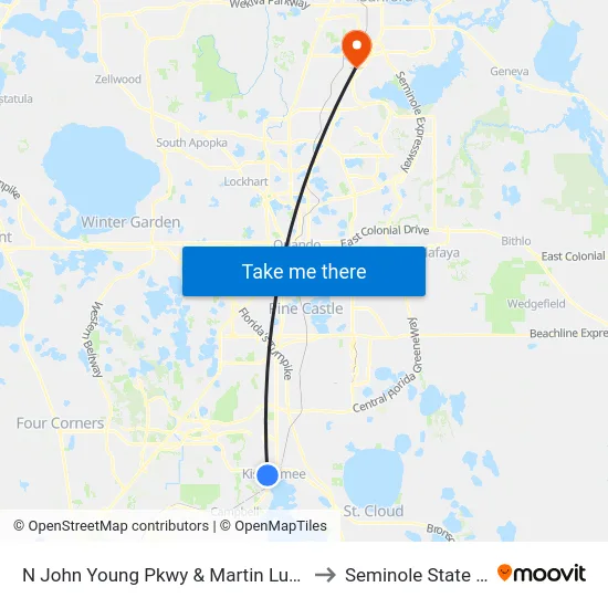 N John Young Pkwy & Martin Luther King Blvd to Seminole State College map