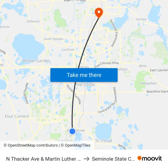 N Thacker Ave & Martin Luther King Blvd to Seminole State College map