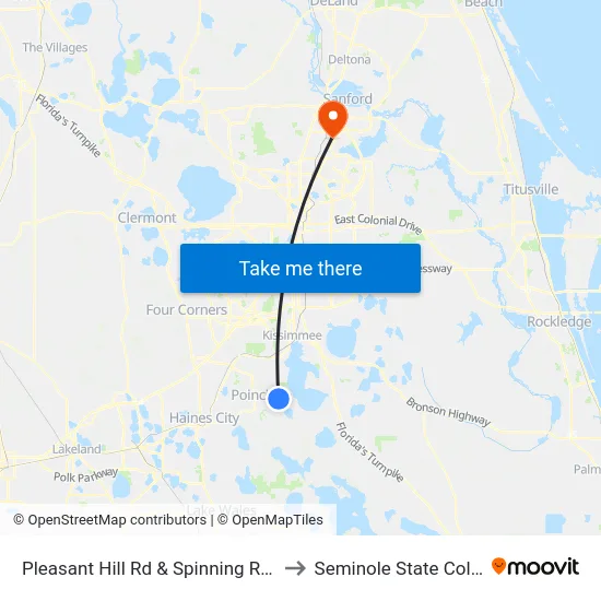Pleasant Hill Rd & Spinning Reel Ln to Seminole State College map