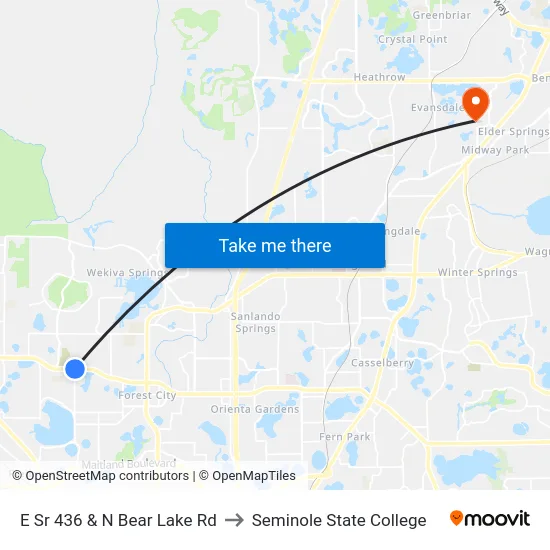 E Sr 436 & N Bear Lake Rd to Seminole State College map