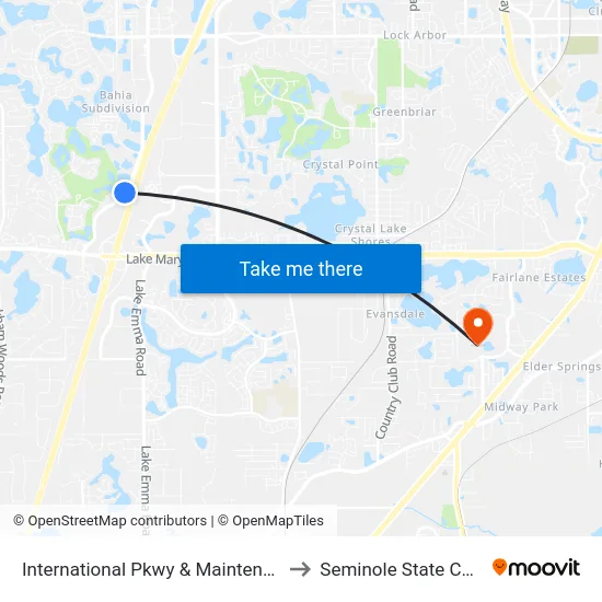 International Pkwy & Maintenance Pt to Seminole State College map