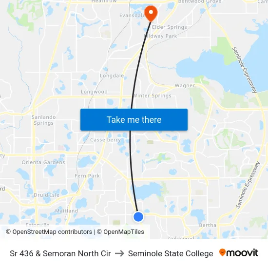 Sr 436 & Semoran North Cir to Seminole State College map