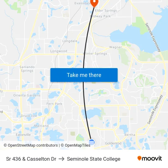 Sr 436 & Casselton Dr to Seminole State College map