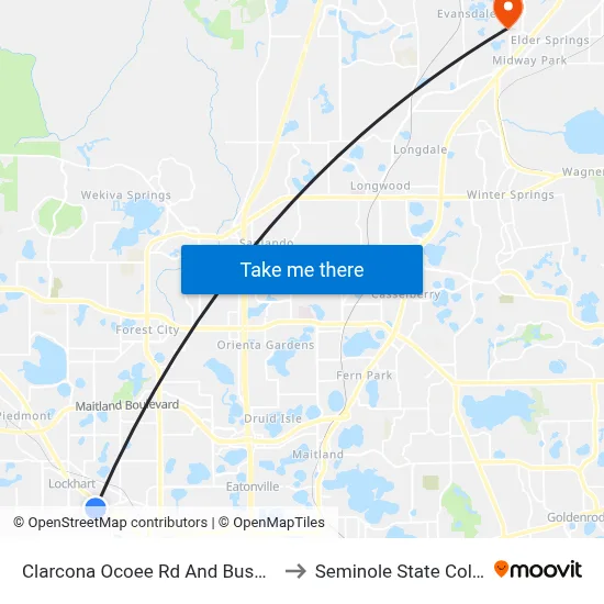 Clarcona Ocoee Rd And Busby Ave to Seminole State College map