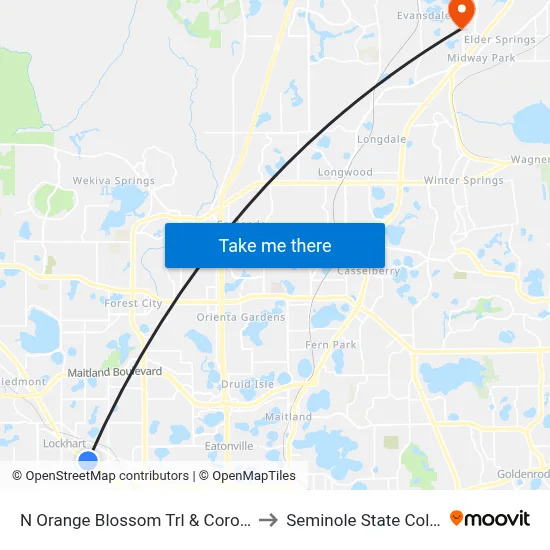N Orange Blossom Trl & Corona Dr to Seminole State College map