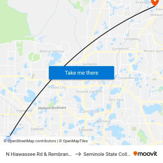 N Hiawassee Rd & Rembrandt Dr to Seminole State College map