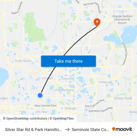 Silver Star Rd & Park Hamilton Blvd to Seminole State College map