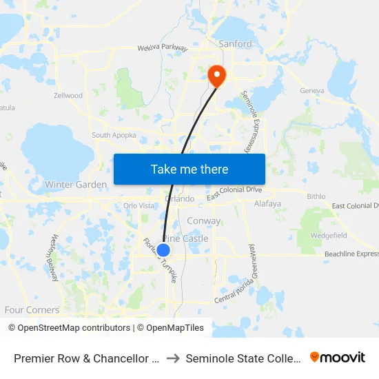 Premier Row & Chancellor Dr to Seminole State College map