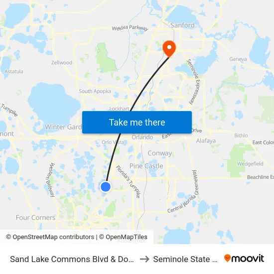 Sand Lake Commons Blvd & Docs Grove Cir to Seminole State College map