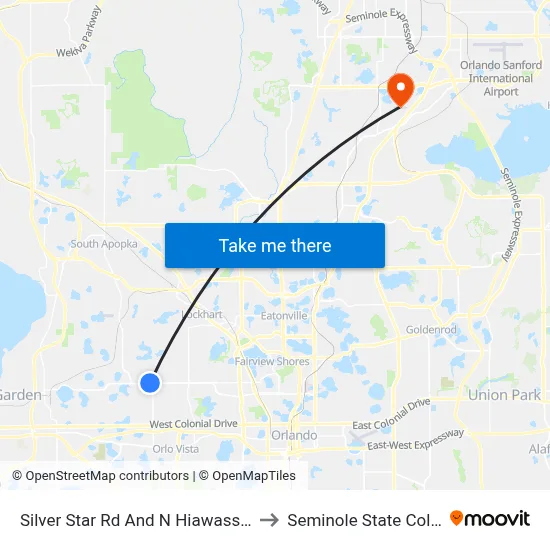 Silver Star Rd And N Hiawassee Rd to Seminole State College map