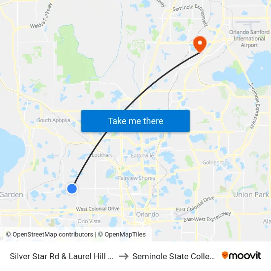 Silver Star Rd And Laurel Hill Dr to Seminole State College map