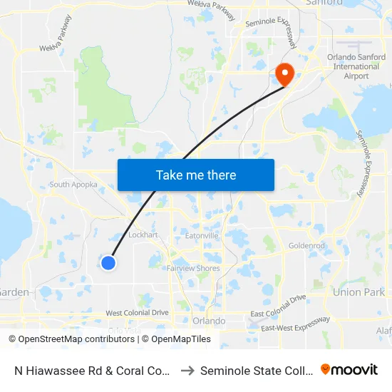 N Hiawassee Rd & Coral Cove Dr to Seminole State College map