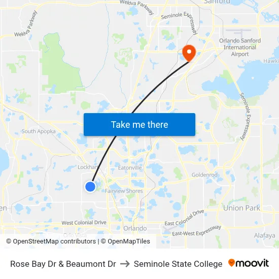 Rose Bay Dr & Beaumont Dr to Seminole State College map