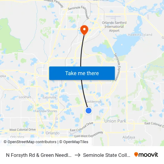 N Forsyth Rd & Green Needle Dr to Seminole State College map