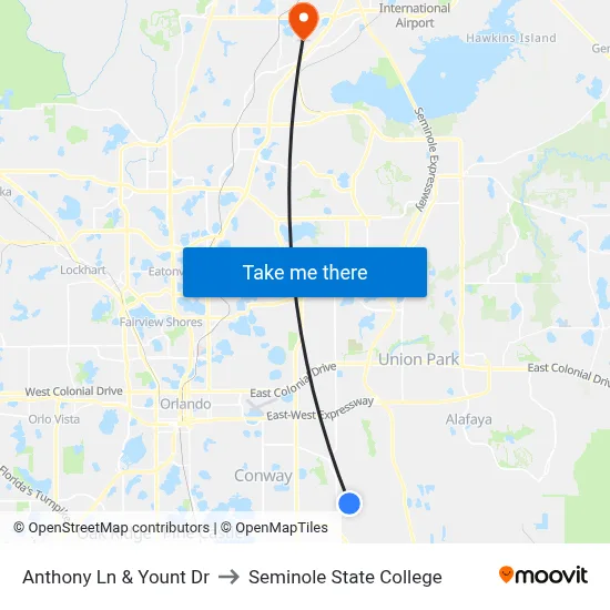 Anthony Ln & Yount Dr to Seminole State College map