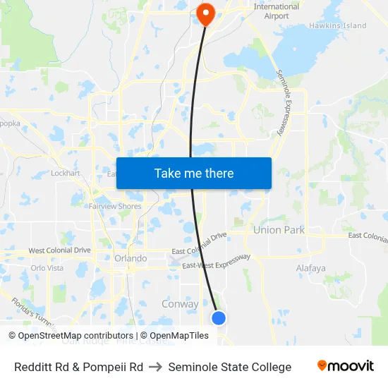 Redditt Rd & Pompeii Rd to Seminole State College map