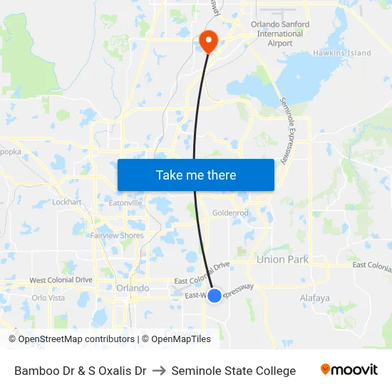 Bamboo Dr & S Oxalis Dr to Seminole State College map