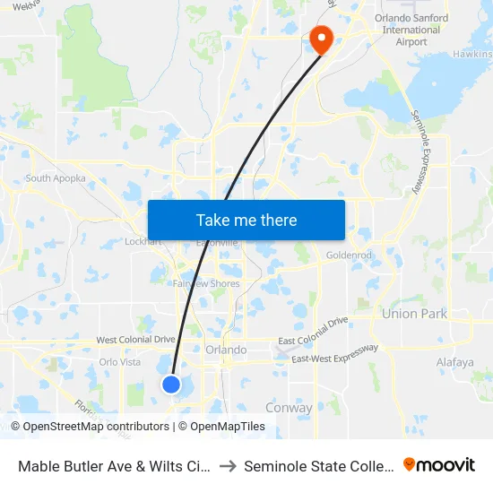 Mable Butler Ave & Wilts Cir S to Seminole State College map