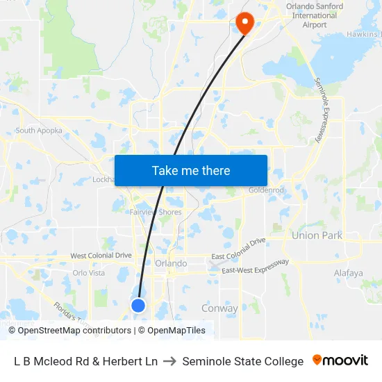 L B Mcleod Rd & Herbert Ln to Seminole State College map