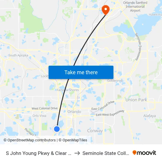 S John Young Pkwy & Clear Way to Seminole State College map