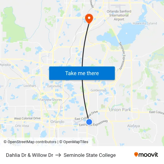 Dahlia Dr & Willow Dr to Seminole State College map