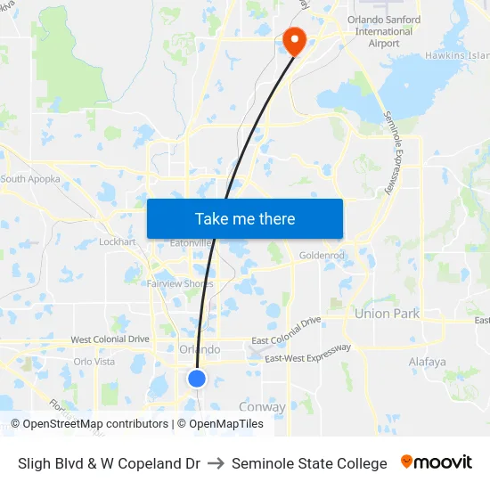 Sligh Blvd & W Copeland Dr to Seminole State College map