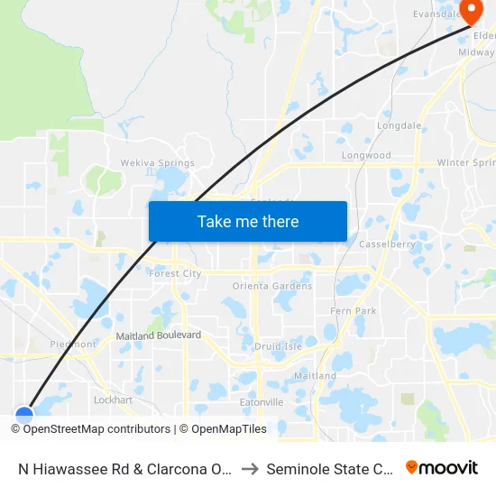 N Hiawassee Rd & Clarcona Ocoee Rd to Seminole State College map