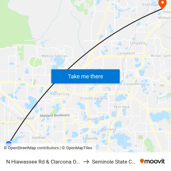 N Hiawassee Rd & Clarcona Ocoee Rd to Seminole State College map