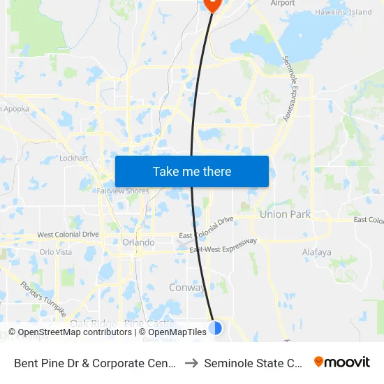 Bent Pine Dr & Corporate Centre Blvd to Seminole State College map