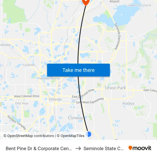 Bent Pine Dr & Corporate Centre Blvd to Seminole State College map