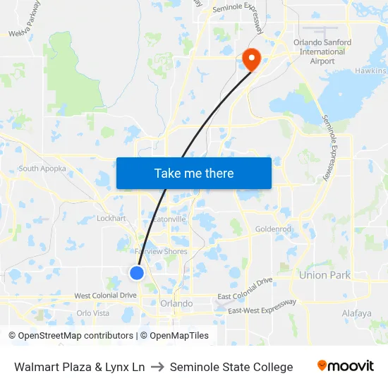 Walmart Plaza & Lynx Ln to Seminole State College map