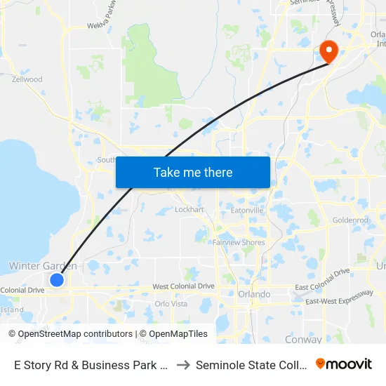 E Story Rd & Business Park Blvd to Seminole State College map