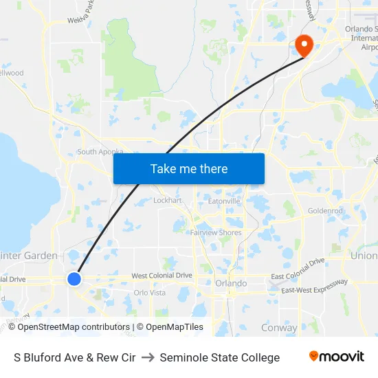 S Bluford Ave & Rew Cir to Seminole State College map