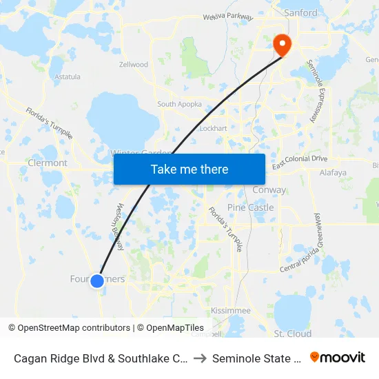 Cagan Ridge Blvd & Southlake Commons Dr to Seminole State College map